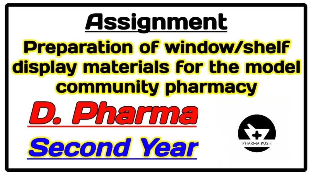 Preparation of window shelf display materials for the model community pharmacy